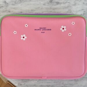 Marc Jacobs Pink Daisy Laptop Sleeve  with Green Zipper